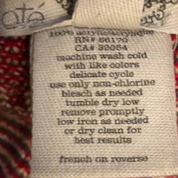 ECOTE x URBAN OUTFITTERS Tribal Pattern Open Cardigan Sweater Sand\Red M - Picture 5 of 5